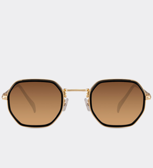 Kwadratowe okulary przeciwsłoneczne UV400 Kobe Black/Brown