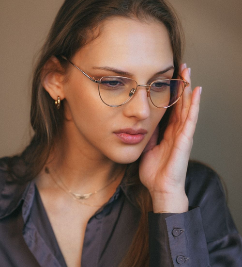 Okulary z kocim charakterem do komputera Vicenza Rose Gold