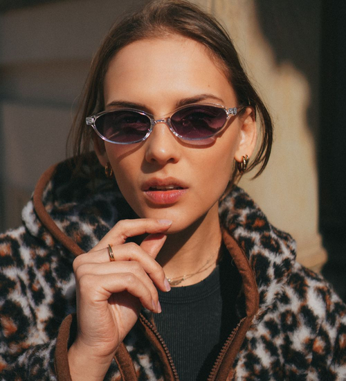 Owalne płaskie małe okulary przeciwsłoneczne Vienna Black