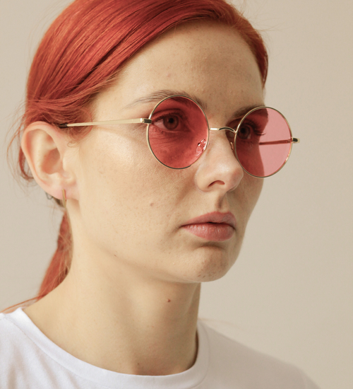 Okulary przeciwsłoneczne lenonki z polaryzacją UV400 – San Diego Gold/Pink