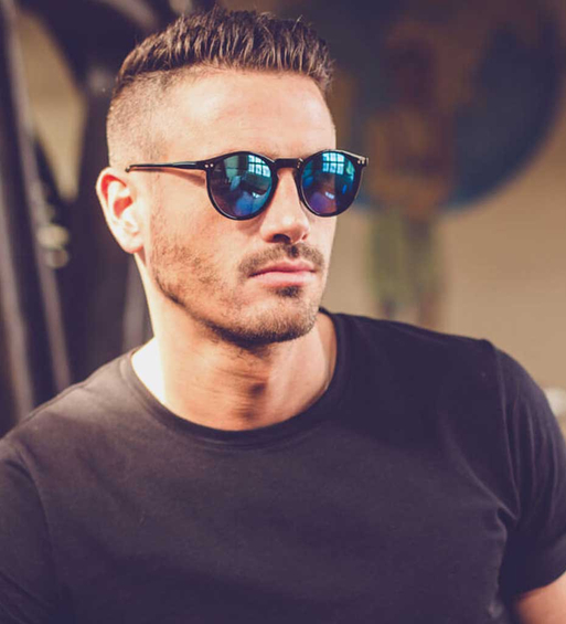Okulary na lato okrągłe lustrzane soczewki Grenada Blue/Black