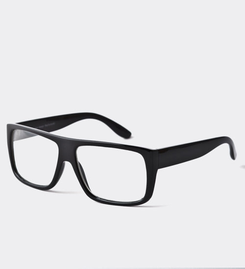 Czarne okulary zerówki i oprawki męskie prostokątne Dortmund