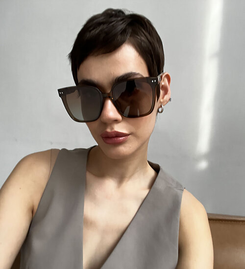 Duże modne okulary 2024 z soczewkami polaryzacyjnymi Lima Brown