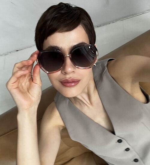 Duże okulary przeciwsłoneczne z polaryzacją Seoul Black/Pink