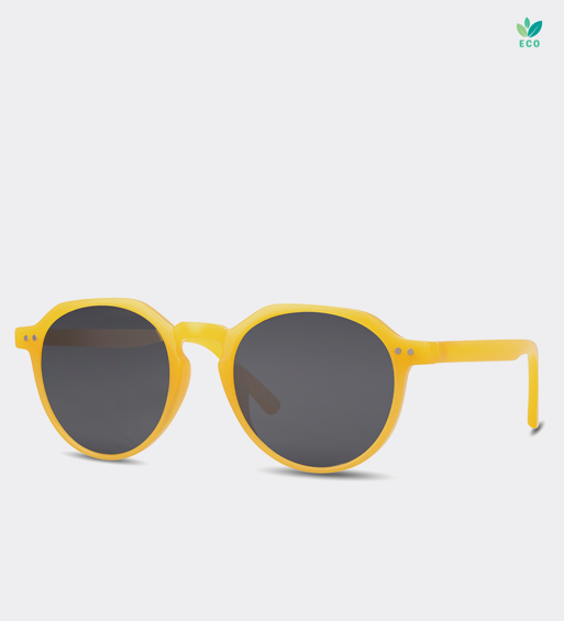Żółte okrągłe okulary z recyclingu Lydia Yellow
